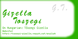 gizella toszegi business card