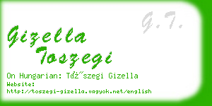 gizella toszegi business card